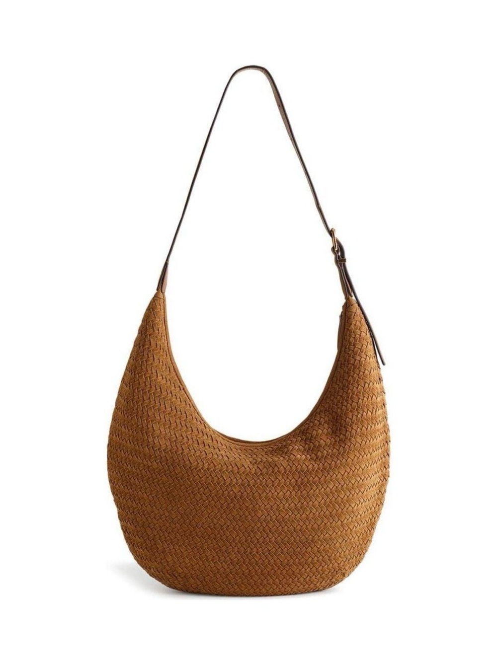 Madewell Essential Curve Handwoven Leather Shoulder Bag